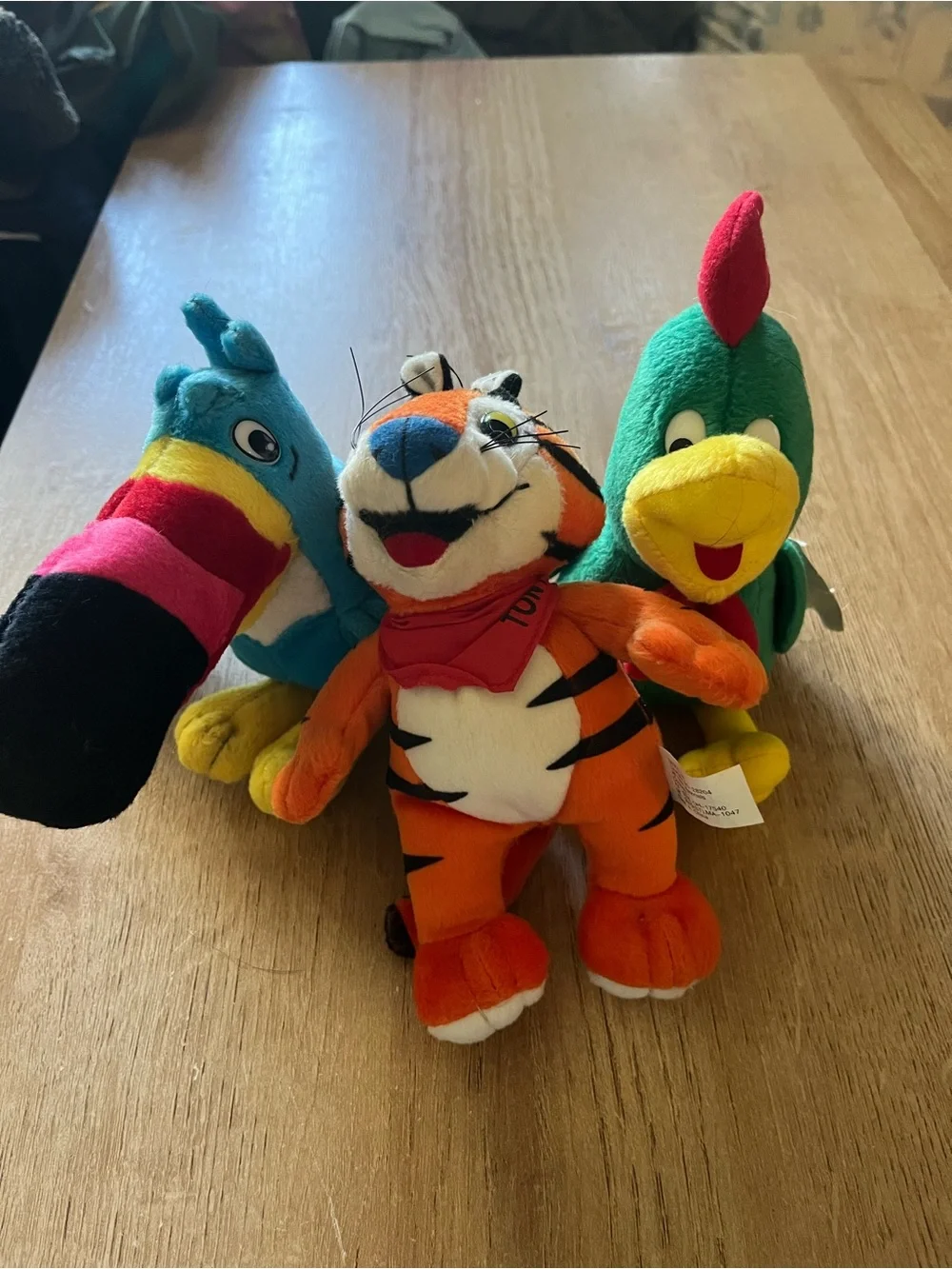 VTG 1997 Kelloggs Mascot Plush Set 3 Tony Tiger Toucan Sam Cornelius Rooster 90s